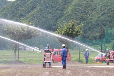 放水訓練の様子