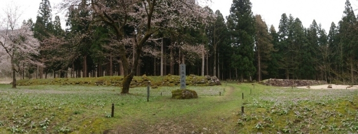 坂戸城跡居館跡前