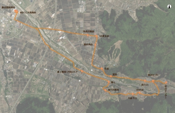 市民バス赤石コース路線図
