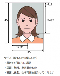 顔写真サイズの見本画像