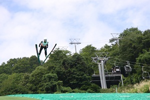 優勝した高梨選手のジャンプ