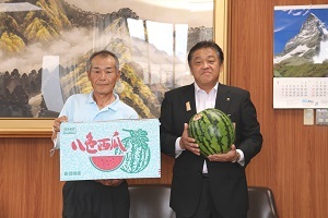 上村組合長と林市長の写真
