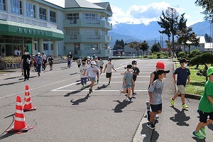 避難訓練中の自動