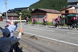 沿道での応援