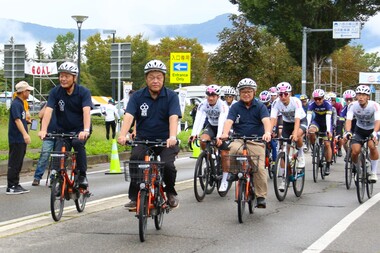 林市長、田村町長、内田市長での試走式