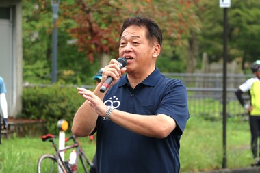 挨拶をする林市長